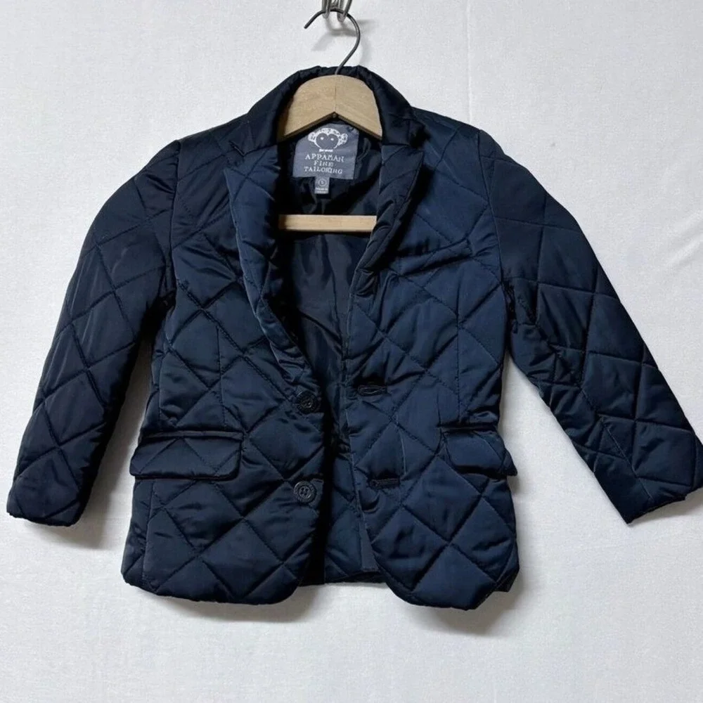 Appaman‎ Boys Suit Jacket Quilted Sport Coat Navy Blue Preppy Size 5